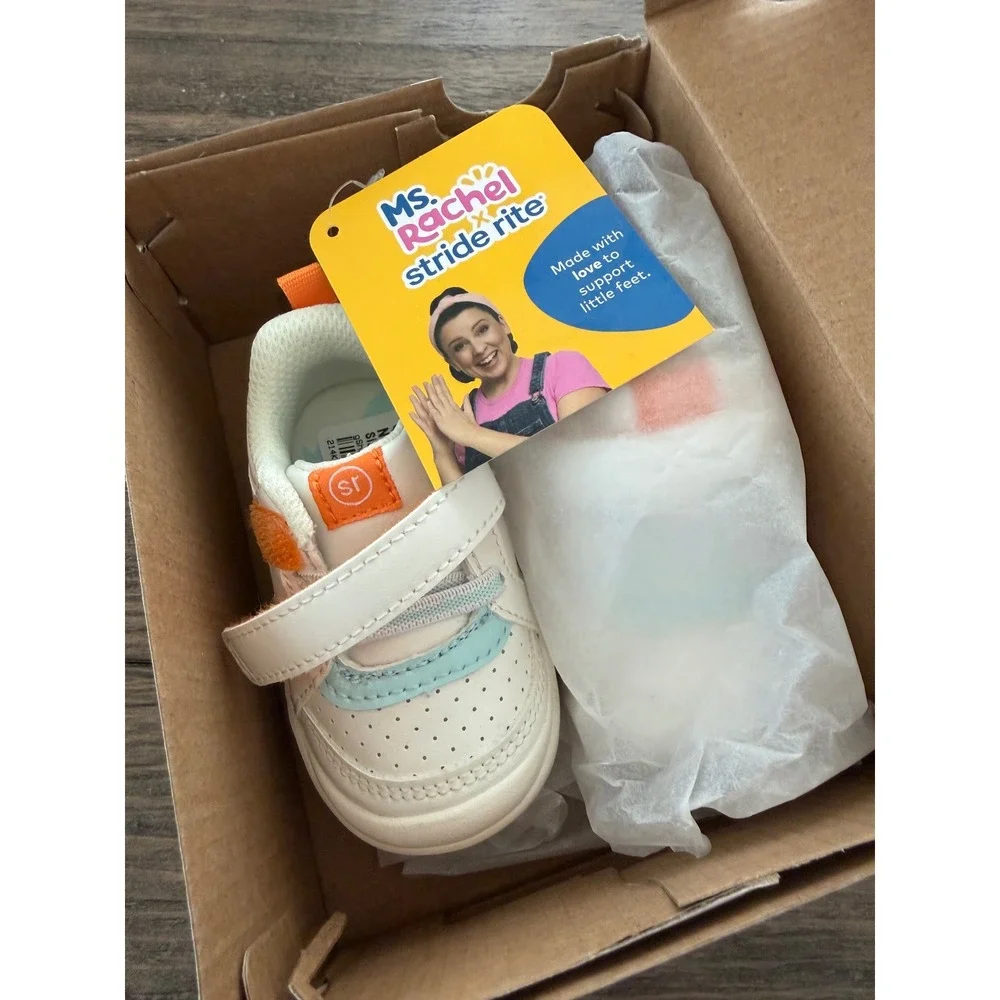 Stride Rite Ms Rachel Where Is Herbie Low White Kids Sneakers Size 3M Baby